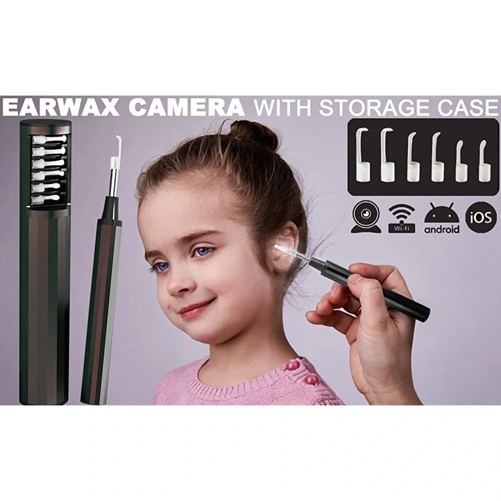 Ear Wax Camera Removal Cleaning Tool Wireless Otoscope Endoscope w/STORAGE CASE